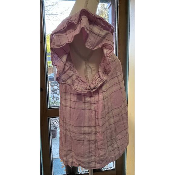A New Day Womens XL Pink White Gingham Short Capped Sleeve Top - Picture 2 of 3